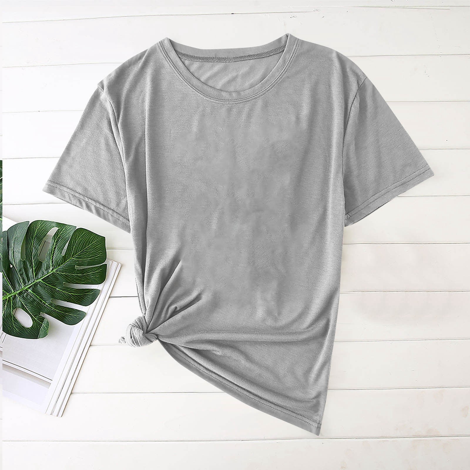 BEFOKA Hauts d'Été à Manches Courtes pour Hommes, Liquidation de Hauts d'Été, Chemise Unie Décontractée Mode pour Hommes T-Shirt à Col Rond Haut à Manches Courtes Blouses
