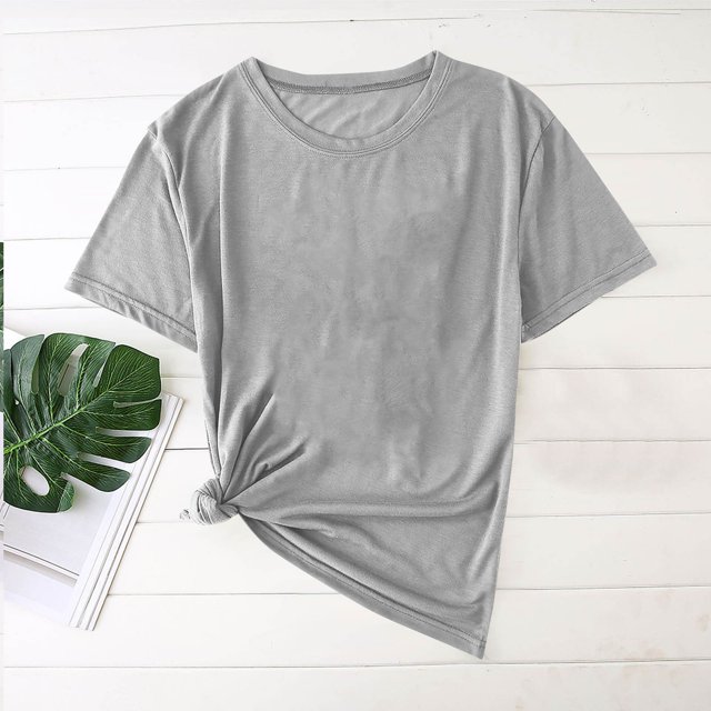 Styesk T-Shirts pour Homme Mode Décontractée Chemise Unie T-Shirt à Col Rond Haut à Manches Courtes Blouses