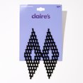 thumbnail image 1 of Claire's Boucles d'Oreilles Pendantes Triangulaires Noir Jais avec Tige, 1 of 1