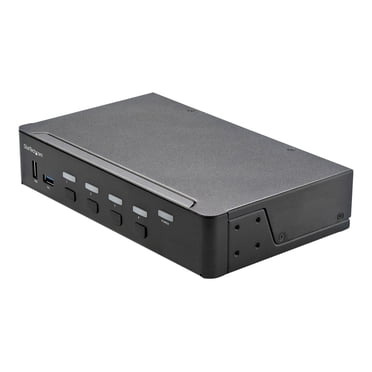 StarTech.com 4 Ports HDMI KVM Switch, Moniteur Unique 4K 60Hz Ultra HD HDR, Commutateur HDMI 2.0 KVM de Bureau avec Hub USB 3.0 2 Ports (5Gbps) & 4x Ports USB 2.0 Cachés, Audio, Commutation Hotkey, TAA - KVM avec Commutation Rapide - KVM / Audio Switch - 4 x KVM / Audio - 1 Utilisateur local - Bureau, Montage sur Rack - Conforme TAA