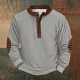 thumbnail image 1 of Men's Retro Halloween Quarter Button Collar Sweatshirt Haunted House Acting Essential Partially Buttoned Pullover Vintage Horror Print Last-Minute Halloween Party, 1 of 3