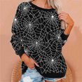 thumbnail image 1 of 2023 Chandail à Capuchon Surdimensionné pour Femmes Décontracté à Manches Longues Col Rond Hauts Blouse Ample Chandail Graphique à Imprimé d'Halloween Costumes d'Halloween/Noël Rabais de 50 % Liquidation, 1 of 6