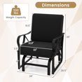 thumbnail image 3 of Gymax 2PCS Patio Glider Chair Single Outdoor Rocking Chair w/ Seat & Back Cushions Black, 3 of 10