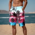 thumbnail image 2 of Pantalon de Plage pour Homme Imprimé 3D Bord de Mer Cocotier Coucher de Soleil Pantalon de Plage Imprimé Short Décontracté Short de Planche pour Homme Rouge TG, 2 of 5