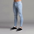 thumbnail image 3 of DPTALR Mens Skinny Stretch Denim Pants Distressed Ripped Freyed Slim Fit Jeans Trousers, 3 of 9