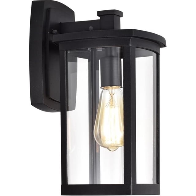 CHLOE Quill Transitional 1 Light Textured Black Outdoor Wall Sconce 14" Height