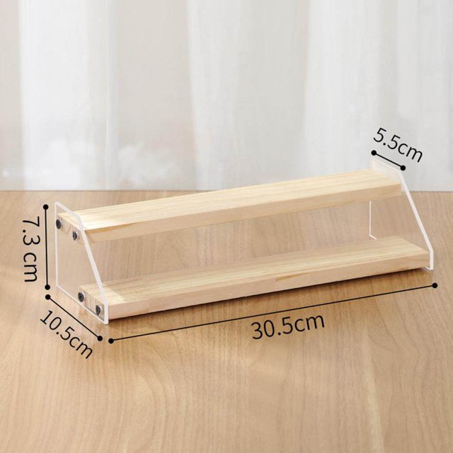 Langgg Acrylic Riser Counter Jewellery Showcase Cake Display Stand Rack 30.5x7.5x5.5cm