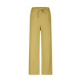 thumbnail image 5 of Summer Clearance! Womens Plus Size Pants,Summer Pants for Womens,Women's Solid Color Cotton Linen Waist Elastic Drawstring With Pocket Pants Long Pants, 5 of 5