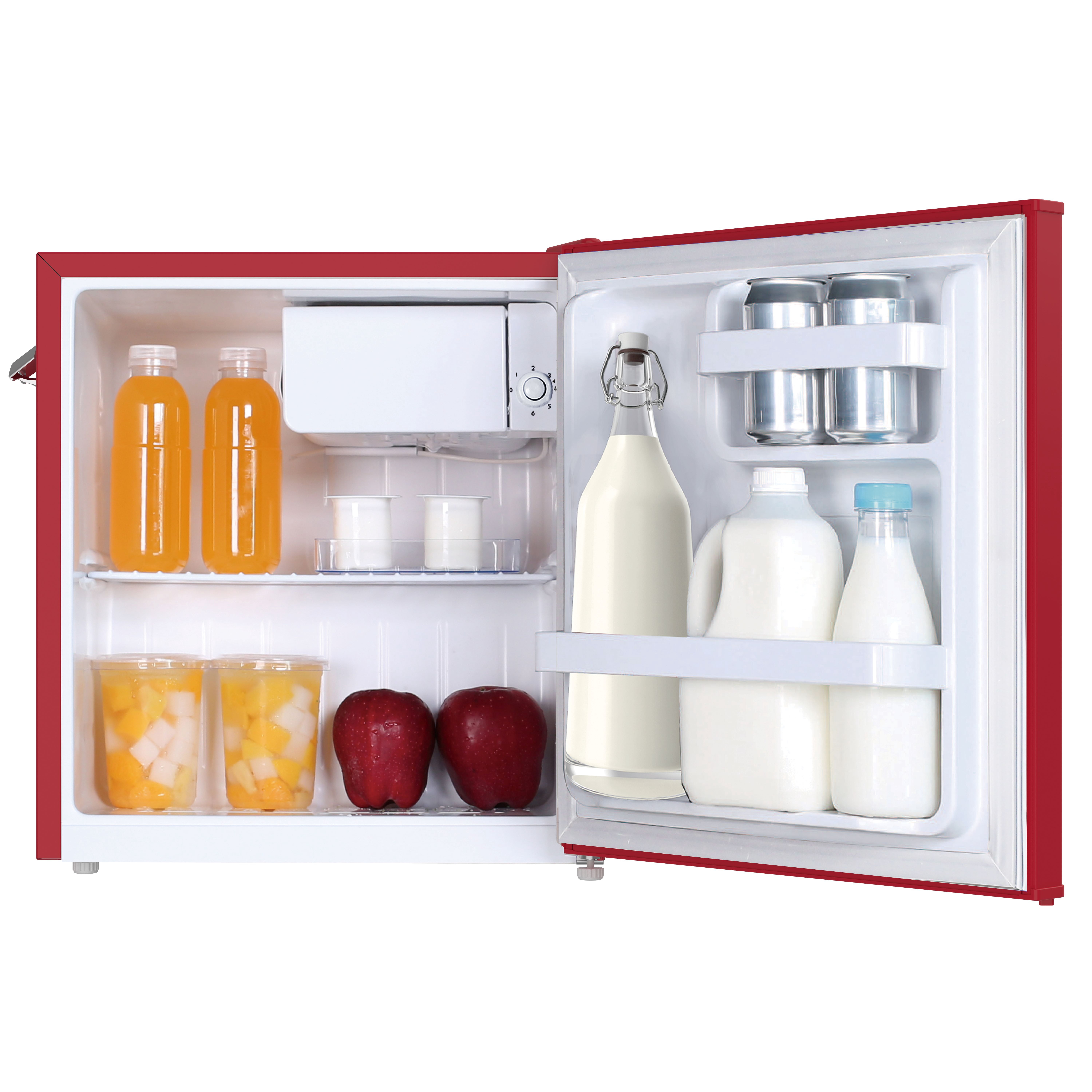 Mini-réfrigérateur rétro Frigidaire 1,6 pi³ avec ouvre-bouteille latéral, réfrigérateur compact avec compartiment congélateur, rouge