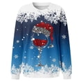 thumbnail image 5 of TIMIFIS Chandail de Noël Surdimensionné pour Femmes, Décontracté et Mignon, Imprimé Flocon de Neige et Verre de Vin Rouge, Col Rond, Chandail à Enfiler, Cadeaux pour Femmes pour Noël, 5 of 5