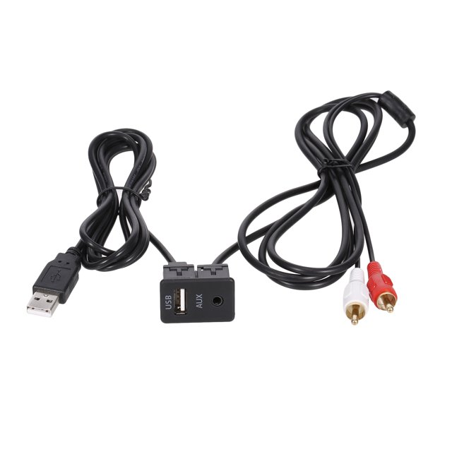 Amdohai 1M Car RCA Cable Adapter Switch 3.5mm Audio Jack AUX USB Cable Extention Mount Panel RCA Cable Replacement For Toyota Volkswagen