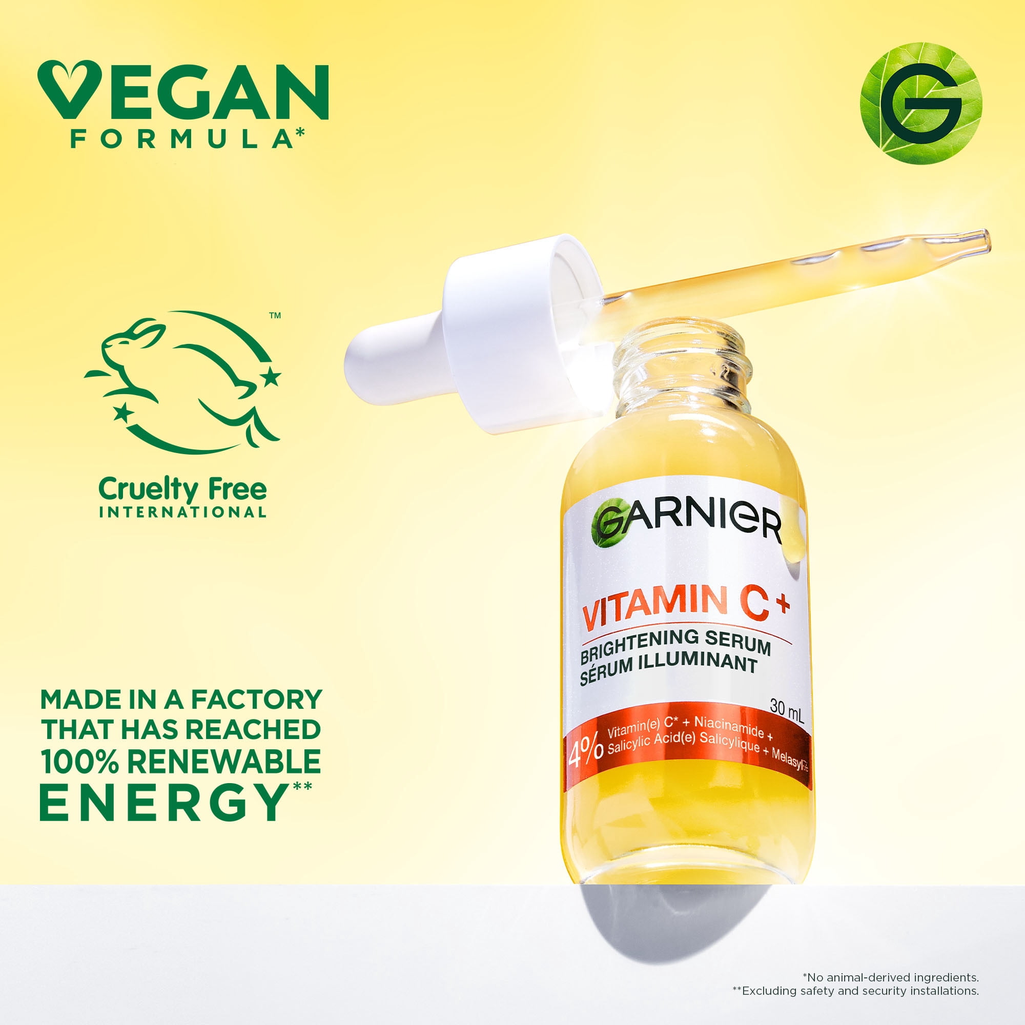 Garnier Sérum visage vitamine C, acide salicylique, niacinamide, Melasyl, 30 ml