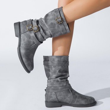 Babysbule Womens Shoes Clearance, Autumn And Winter New Woolen Yarn Snow Boots Back Strap Plus Size Boots Women