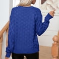 thumbnail image 4 of Dvkptbk Sweaters for Women Pull à Col Rond à Carreaux Solides pour Femme Mode Casual Pull à Manches Longues Clothes à l'Autorisation, 4 of 6