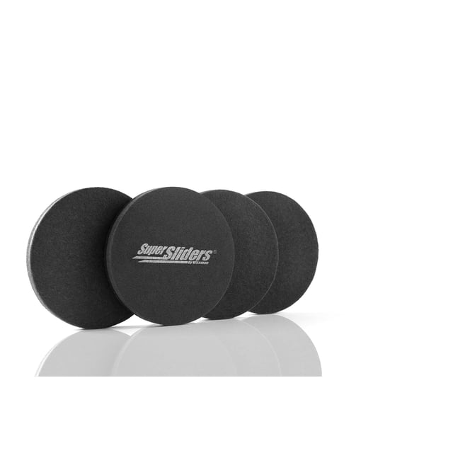 Super Sliders Meubles Ronds Réutilisables de 3 1/2 Pouces pour Surfaces Dures - Déplacements Sans Effort et Protection des Surfaces, Noir (Lot de 4)