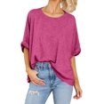 thumbnail image 2 of ORUYROP T-Shirt Surdimensionné pour Femmes Été Décontracté à Manches Courtes Tee Ample Hauts, 2 of 5