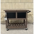 thumbnail image 3 of Permasteel 80 Qt Outdoor Bar Cart Patio Cooler – Wood Grain Design with Shelf, 3 of 5