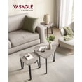 thumbnail image 2 of VASAGLE Nesting Triangle End Tables, Coffee Tables for Living Room Bedroom, Industrial Accent Stacking Side Tables with Metal Frame, Heather Greige and Black, 2 of 5