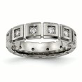 thumbnail image 1 of Bague en Titane Brossée/polie Rainurée Taille 8.5, 1 of 6