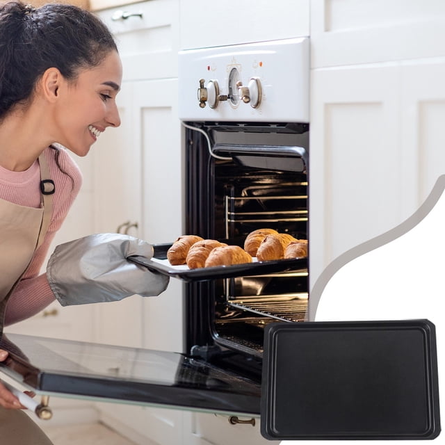 Thickened Carbon Steel Non-Stick Rectangular Baking Tray 14.65X10.08In Oven Pan for Cake Bread Cookies | Durable Heat Conductive Oven Accessory for Home Commercial Baking