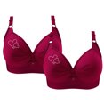 thumbnail image 1 of Bras for Women, 2PCS Womans Printing Gathered Together Large Size Daily Bra Underwear No Rims, 1 of 6