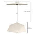 thumbnail image 3 of Outsunny Parasol Demi-Parasol de Patio 9,8 Pi Pare-Soleil, Manivelle, Crème, 3 of 10