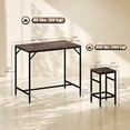 thumbnail image 3 of HOMCOM Ensemble de Bar Industriel 5 Pcs, Ensemble de Table de Salle à Manger avec 4 Tabourets, 3 of 10