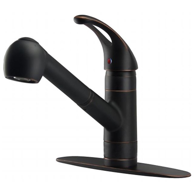 Ultra Faucets UF12005 Robinet de Cuisine à une Poignée en Bronze Frotté à l'Huile