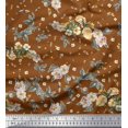 thumbnail image 1 of Soimoi Viscose Chiffon Fabric Leaves,Moth & Magnolia Floral Print Sewing Fabric Yard 42 Inch Wide, 1 of 3