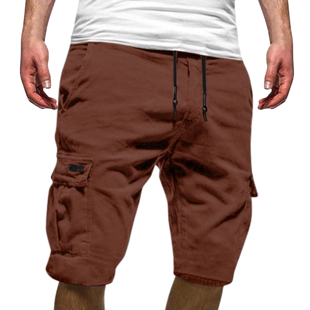 Men's Summer Casual Plus Lightweight Work Pants for Men Size Multi Pocket Tooling Work Pants Regular Fit Sports Shorts Five Point Cargo Pants Men Pant