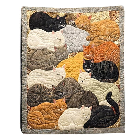 Flocking Cats Sleeping Patterns Flannel Blanket