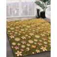 thumbnail image 3 of Ahgly Company Tapis d'Intérieur Lavable en Machine Carré Jaune Transitionnel, 5 Pieds Carré, 3 of 7