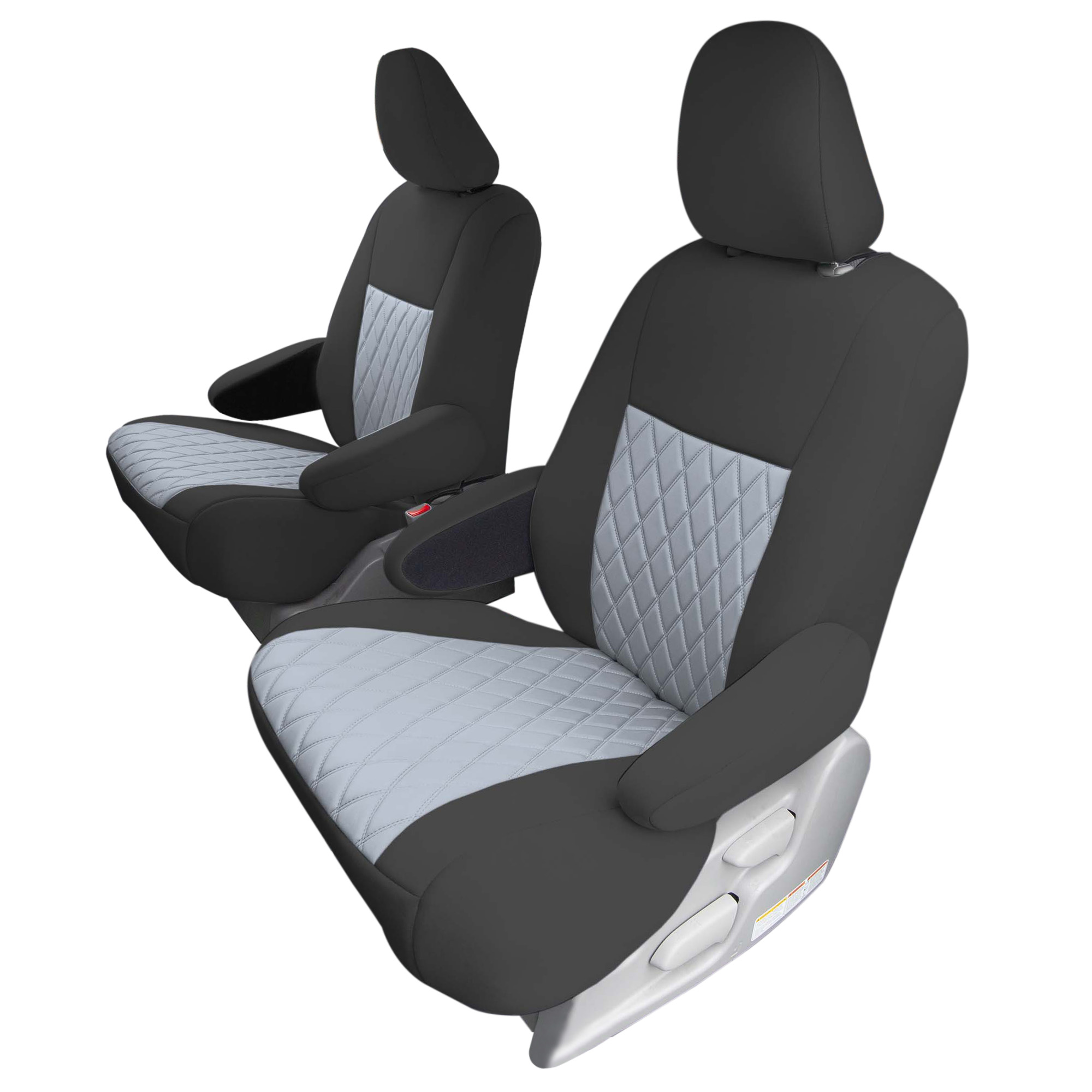 FH Group Neoprene Waterproof Custom Fit Car Seat Covers for Toyota Sienna 2011-2020 2nd Row Gray