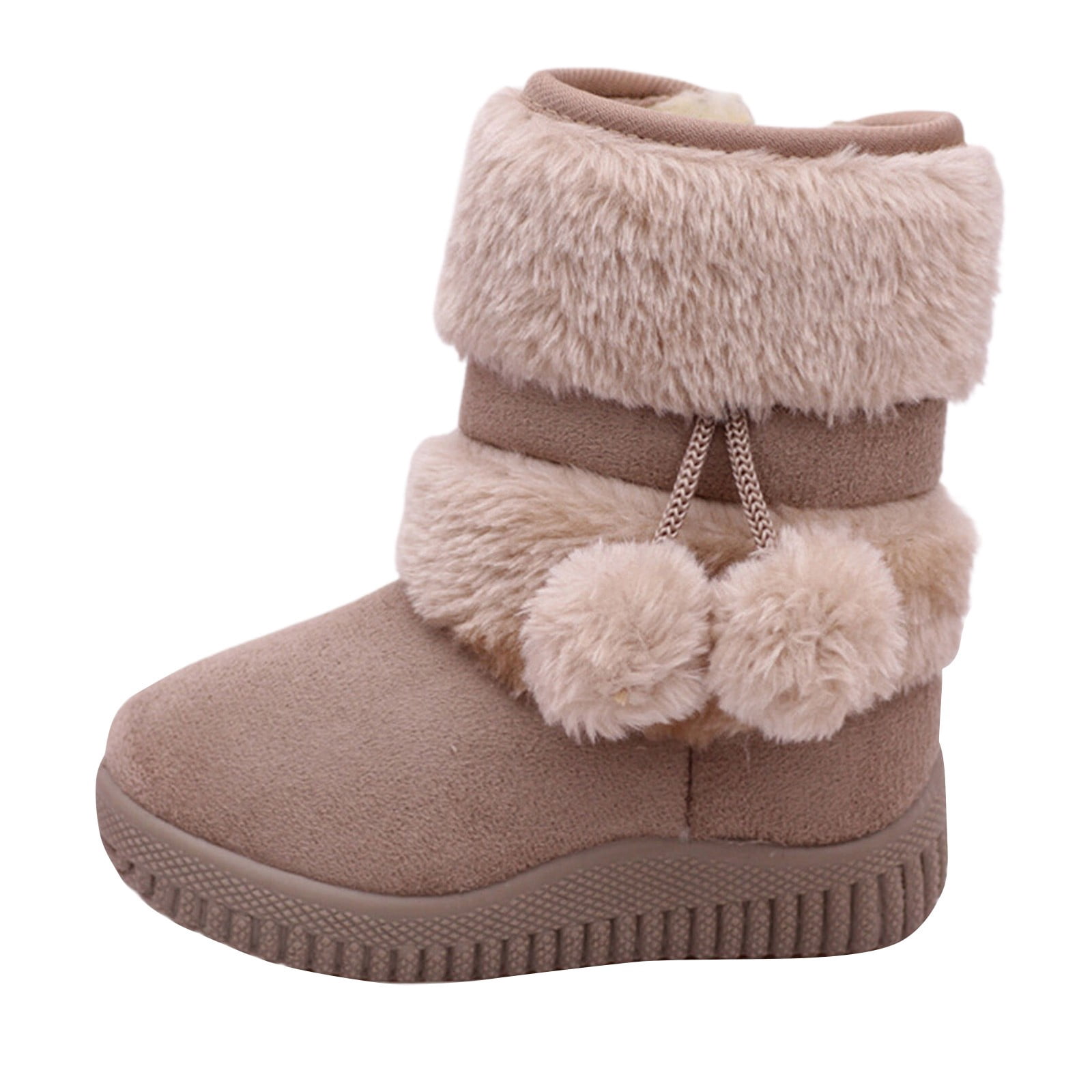 Girls' Autumn and Winter Snow Boots Thick Soles Non Warm Comfortable Solid Color Zipper Shoes