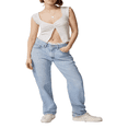 thumbnail image 1 of V Neck Split Hem T-Shirts for Women  Ruched Crop Tops with Short Sleeves, 1 of 6