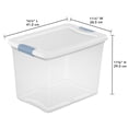 thumbnail image 2 of Sterilite 24 L Latching Box, Small Clear Plastic Storage Bin with Lid and Light Blue Latch, 6 Pk, 2 of 8