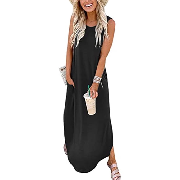 Ketyyh-chn99 Dress Shirts for Women Mini Dress Party Dress Beach Dress Fall Casual Loose Mini Dress Black,XL