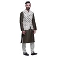 thumbnail image 2 of Atasi Ensemble de Pyjama Kurta Churidar Ethnique avec Veste Nehru Imprimée pour Hommes, 2 of 3