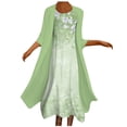 thumbnail image 1 of Vente de Liquidation Robe Deux Pièces Ample à Imprimé pour Femme Grande Taille, Manches 3/4, Col Rond, Jupe, 1 of 6