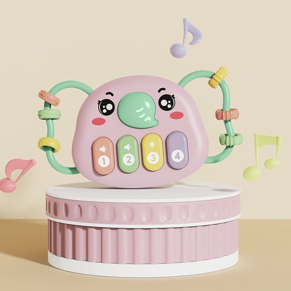 Jouet Piano à Main pour Bébé Casse-Tête Éducation Précoce Prise Peut Mordiller Colle pour Dents 0-3 Mois Tambour à Main pour Enfants