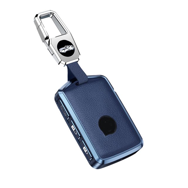 fastboy Car Key Leather Case Detachable Vehicle Keys Cover Protector Modification Accessories Replacement for XC60/S90/S60 Blue Case Hook