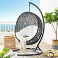 thumbnail image 3 of Modway Chaise Longue Balançoire d'Extérieur en Rotin pour Patio, Rouge/noir, 3 of 10