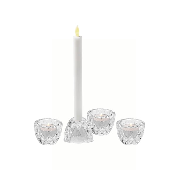 Mainstays Diamond 2in1 Glass Home Candle Holder 4pack