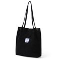 thumbnail image 1 of Walson Sacs à Main en Velours Côtelé pour Femmes Sac à Bandoulière Léger Sacs de Courses Réutilisables Grande Capacité Sacs à Main Rétro Décontractés Sangle Renforcée Noir, 1 of 8