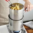 thumbnail image 3 of Cooking Utensils Small Deep Fryer for Home Use in Stainless Steel Milk Steamer Frying Pot for One or Two | Kitchen Cooking for Compact meal prep, 3 of 4
