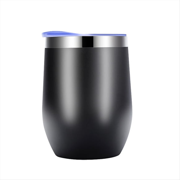 Eggshell Cup Double-Layer Stainless Steel Insulated Cup Vacuum Red Wine Egg Cup Coffee Tumbler with Lid Black,1 * Eggshell Cup,Black