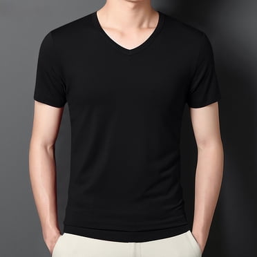 Gspmoly Shirts for Men, Men'S Summer Short Loose Casual V-Neck Outdoor Shirt Going Out Tops Holiday Gifts