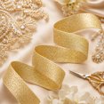thumbnail image 3 of UNIQUE CREATIV Glitter Cut Ribbon, Gold, 25 mm × 4.5 m (1 in × 5 yd), 3 of 4