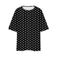 thumbnail image 5 of Diufon Hauts Grande Taille pour Femmes Été Décontracté Manches 3/4 Col Rond Chemises Amples Imprimé à Pois Doux, 5 of 5