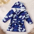 thumbnail image 2 of Peignoir Mignon en Molleton Corail pour Tout-Petits Garçons Filles, Peignoir à Capuche Animal de Dessin Animé, Serviette, Pyjama, Ensemble Bleu 2-3 Ans, 2 of 6